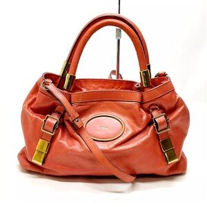 Chloe Tangerine Leather Shoulder Bag